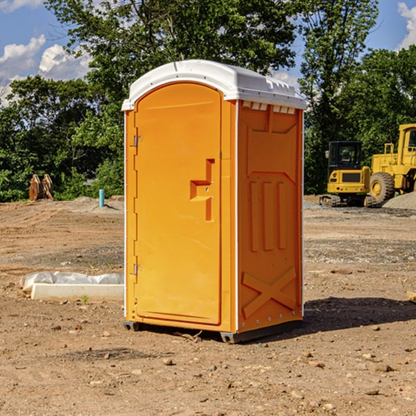 how often are the portable restrooms cleaned and serviced during a rental period in Jamesville